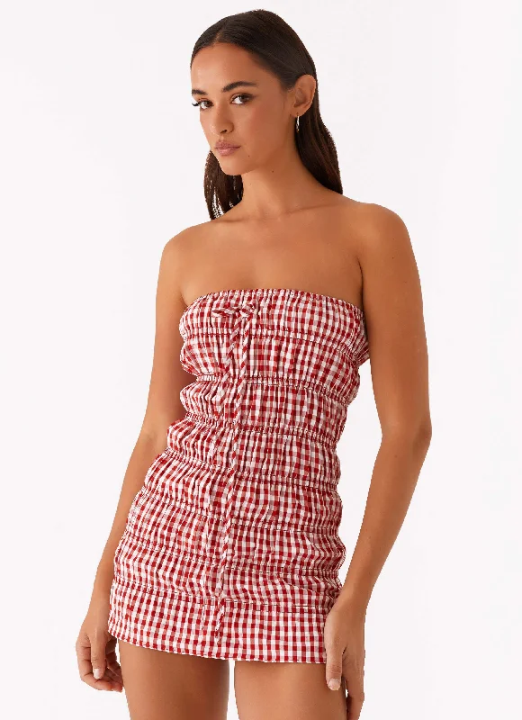 Fantastic Offers Adele Mini Dress - Red Gingham