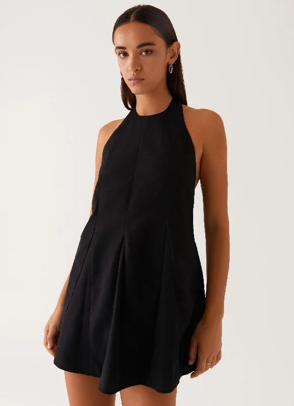 Major Savings Avalon Halterneck Mini Dress - Black