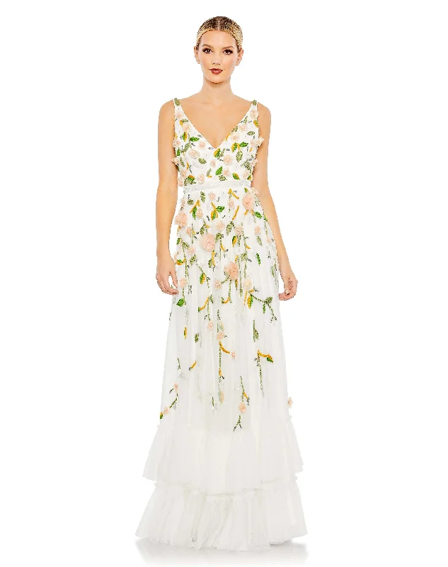 Today Only Embellished Sleeveless V Neck A Line Gown