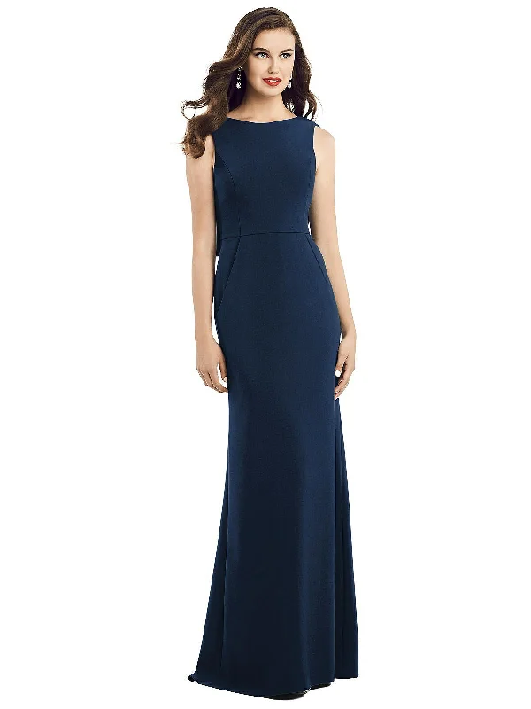 Limited Time Discount Draped Backless Crepe Dress with Pockets