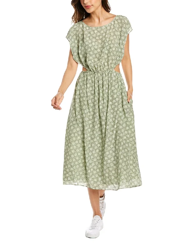 Price Break Rebecca Taylor Cutout Silk-Blend Midi Dress