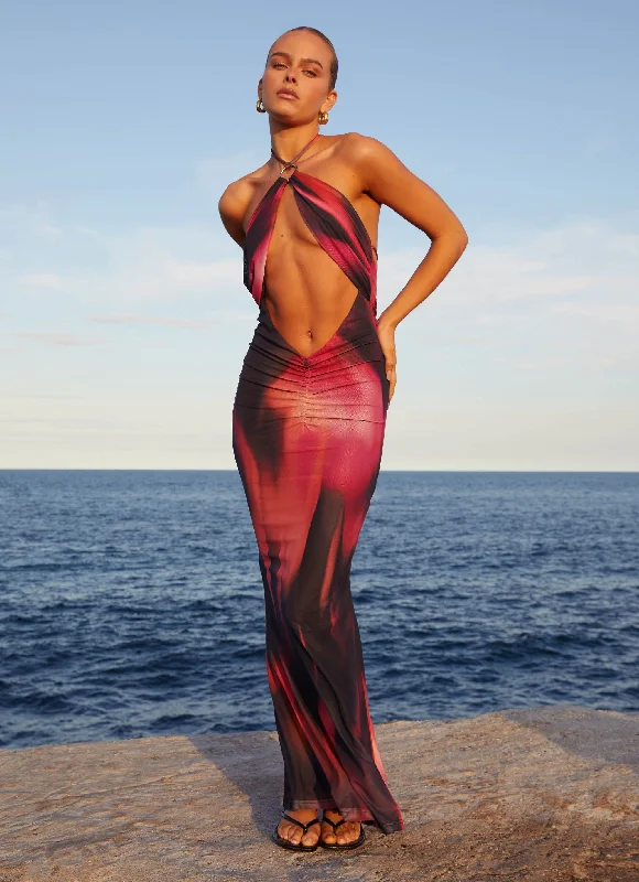 Flash Deals Rheanna Maxi Dress - Pink Print