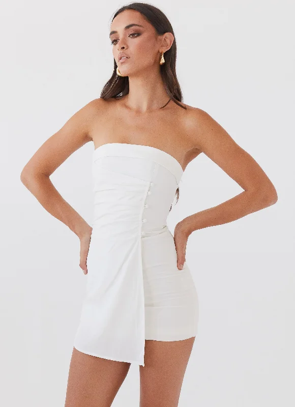 Seasonal Sale Lavinia Linen Tube Mini Dress - White