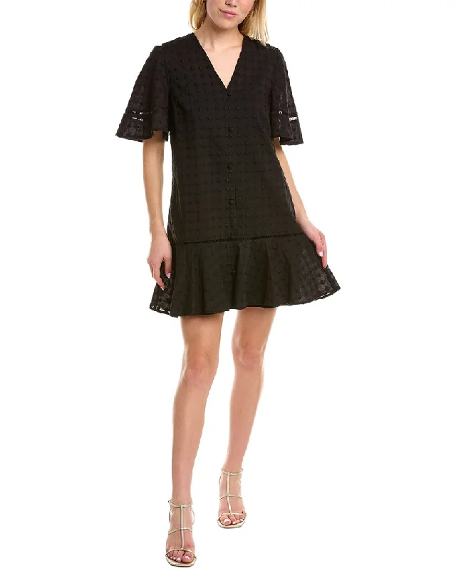 Mega Sale Pearl by Lela Rose Dotted Flounce Hem Mini Dress