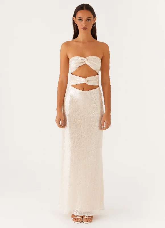 Crazy Savings Tianna Strapless Sequin Maxi Dress - Ivory