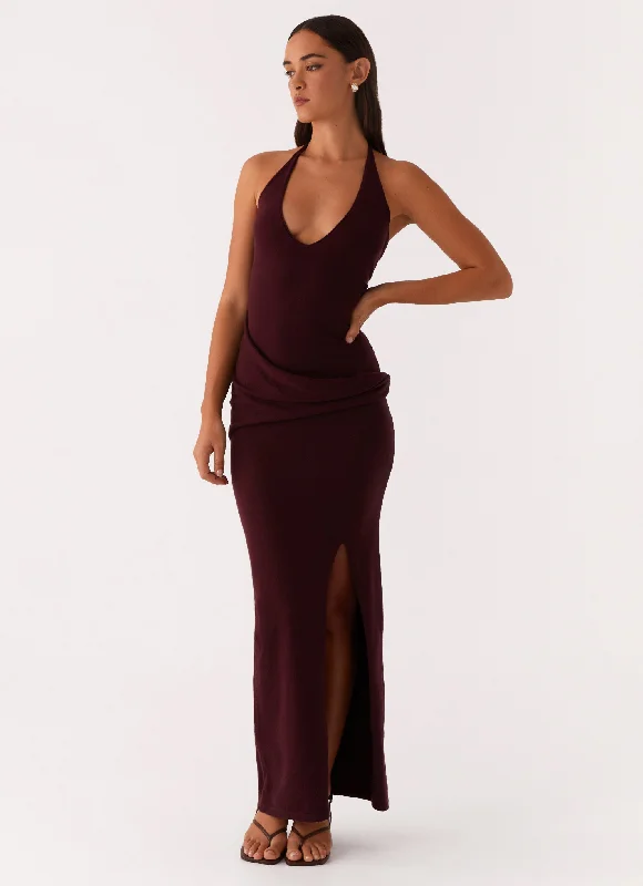 Flash Sale Lucky You Knit Maxi Dress - Mulberry