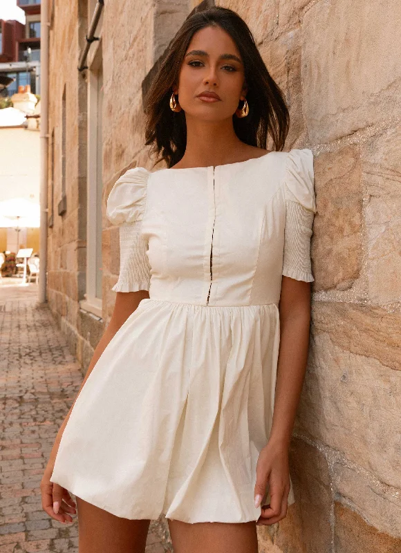 Savings Galore Enya Mini Dress - Ivory