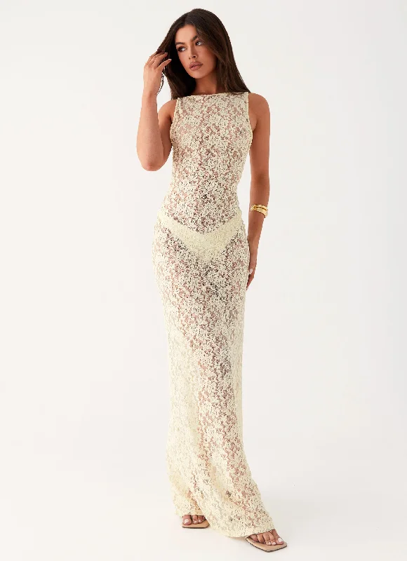 Weekend Deal Promised Land Lace Maxi Dress - Ivory