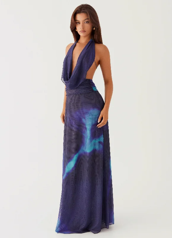 Savings Alert Elysia Chiffon Maxi Dress - Cyber Rose