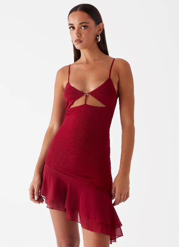 Super Bargain Mallory Mini Dress - Cherry Red