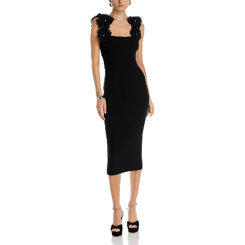 YEAR-End Clearance Womens Floral Square Neck Midi Dress