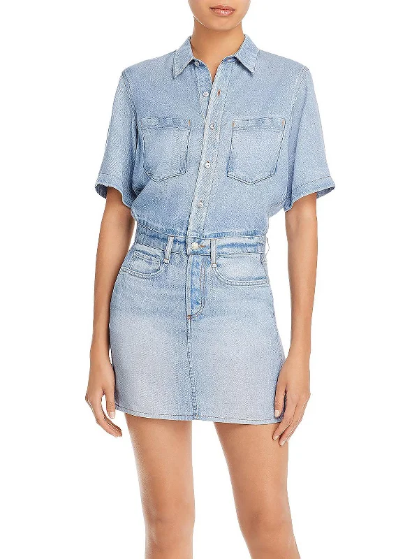 Shop and Save Liquid Miramar Womens Tencel Denim Mini Dress