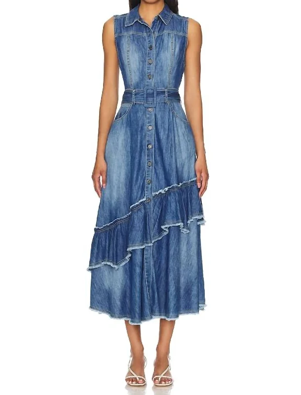 Exclusive Access Beau Midi Dress In Blue Grass