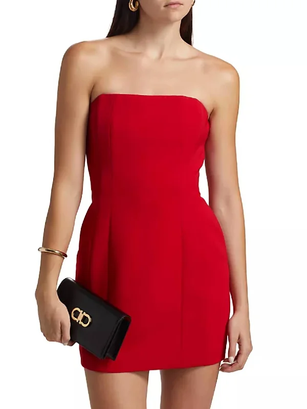 While Supplies Last Elsie Strapless Mini Dress In Really Red