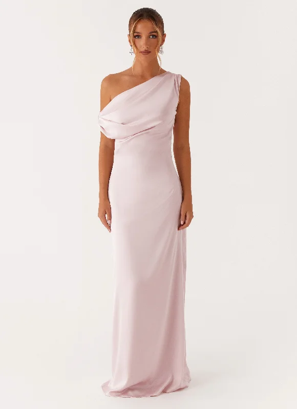Weekend Deal Heart Of Glass Satin Maxi Dress - Pink