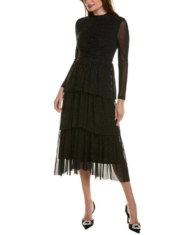Time-Limited Offer Anne Klein Studded Tulle Midi Dress