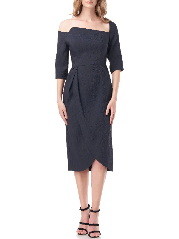 Today’s Deal Elisa Womens Midi Off-The-Shoulder Cocktail and Party Dress