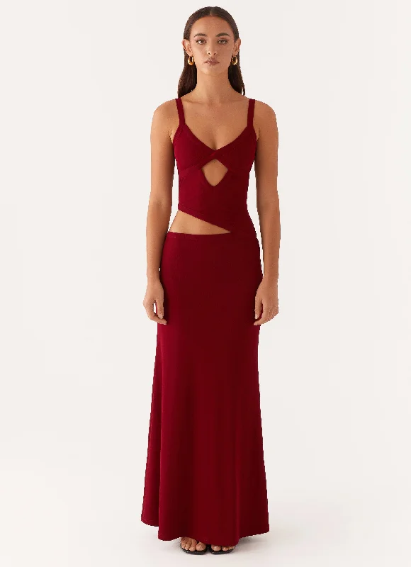 Bargain Bin Jocelyn Maxi Dress - Maroon