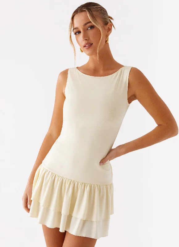 Midnight Madness Rhiannon Frill Mini Dress - Yellow