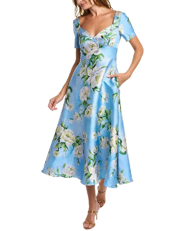 Lowest Price Theia Printed Mikado A-Line Dress