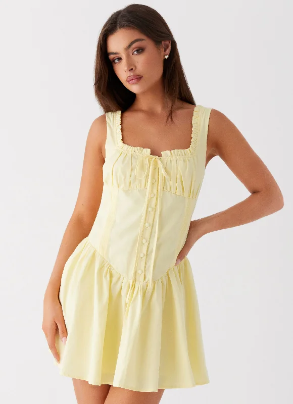 Online Only Wren Mini Dress - Yellow