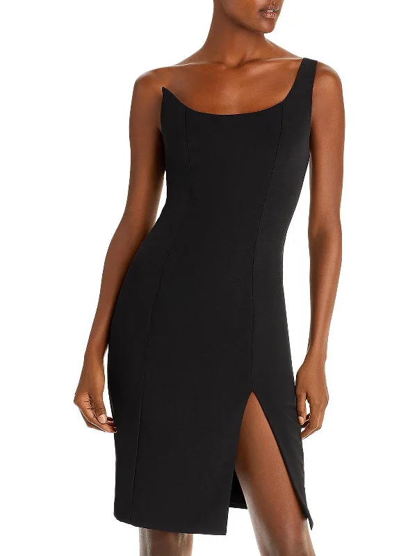 Steals and Deals Spice Womens Sateen One Shoulder Sheath Dress