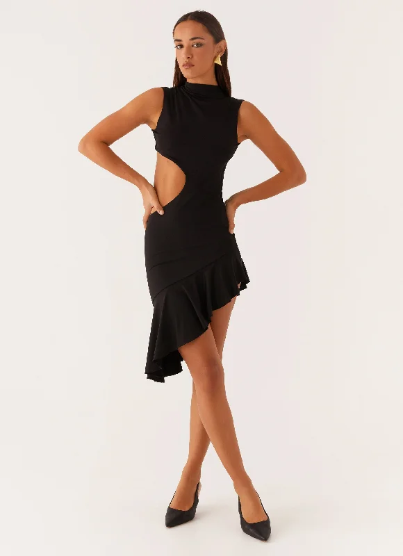 Price Slash Natara Cut Out Midi Dress - Black