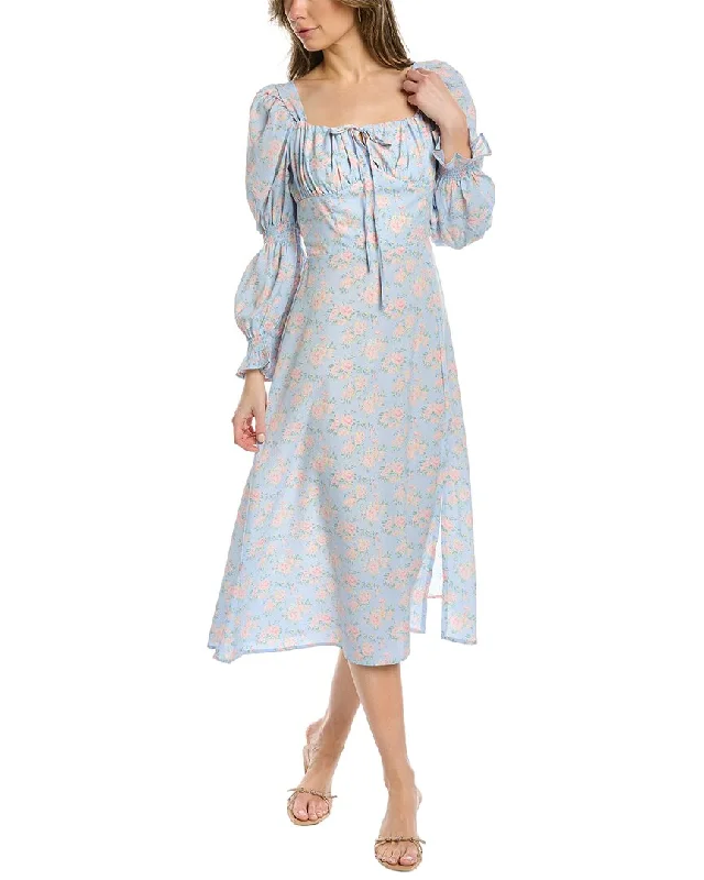 Act Now Moonsea Floral Midi Dress