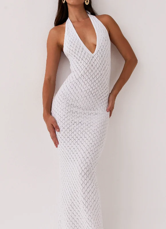 TIME-Limited Offer Herald Angels Knit Maxi Dress - White