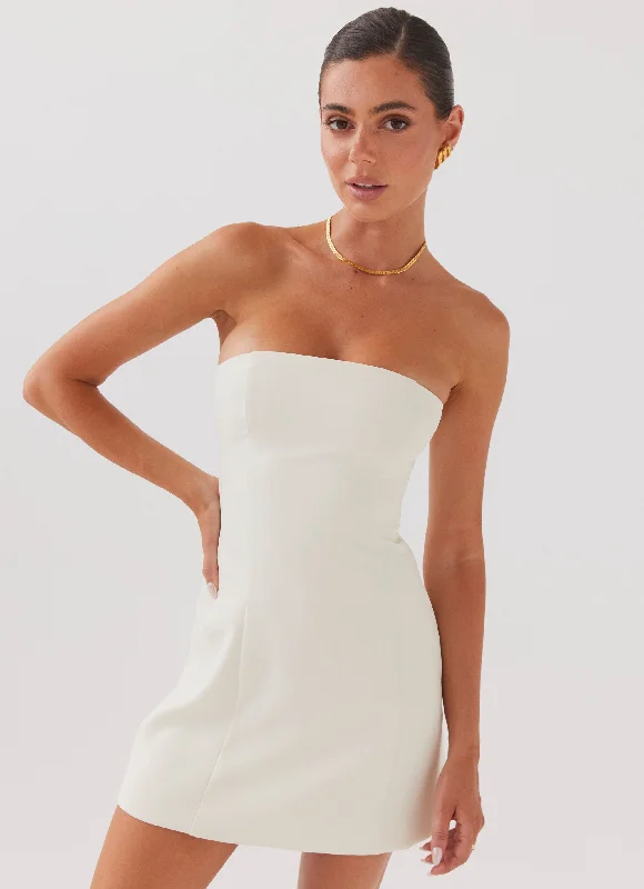 Midnight Sale Ayanna Strapless Mini Dress - Ivory