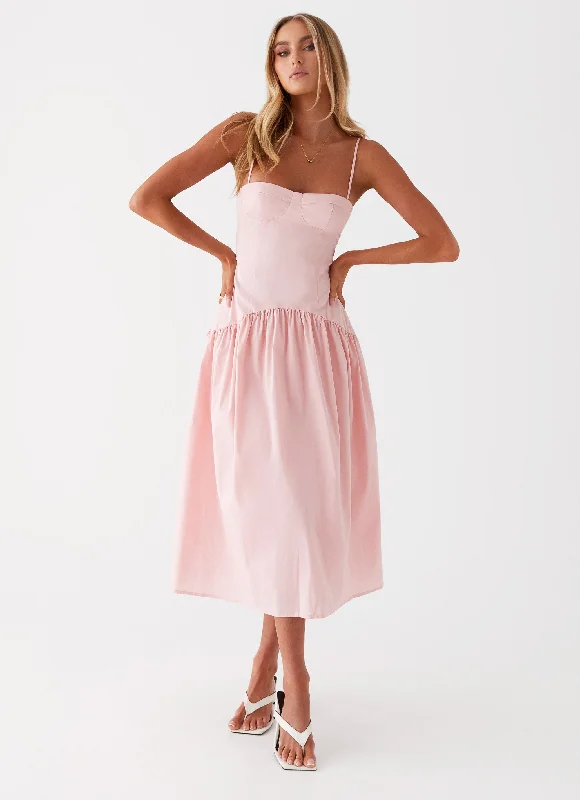 Can't Miss Yvette Corset Midi Dress - Pink