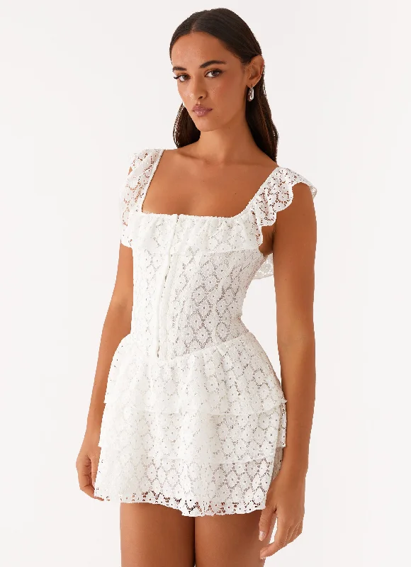 Final Markdown Paradise Dreams Corset Mini Dress - White