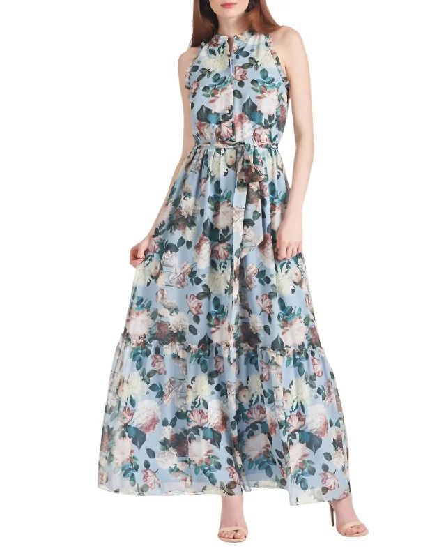 Quick Sale Blair Dress In Ice Blue Garden