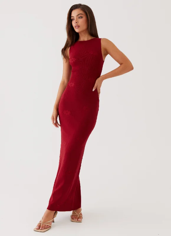 Price Reduction Holly Knit Maxi Dress - Red
