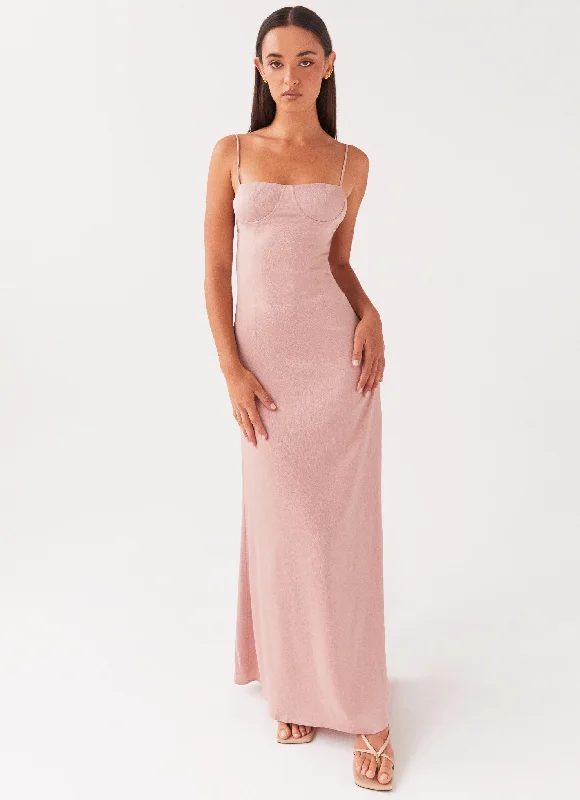Time-Limited Offer Ella Bustier Maxi Dress - Mauve