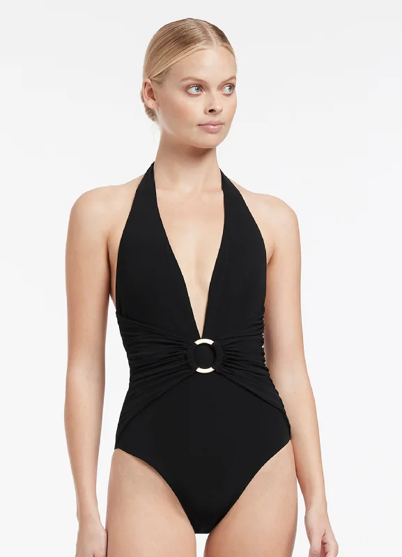 Deal Dash Jetset Plunge One Piece - Black