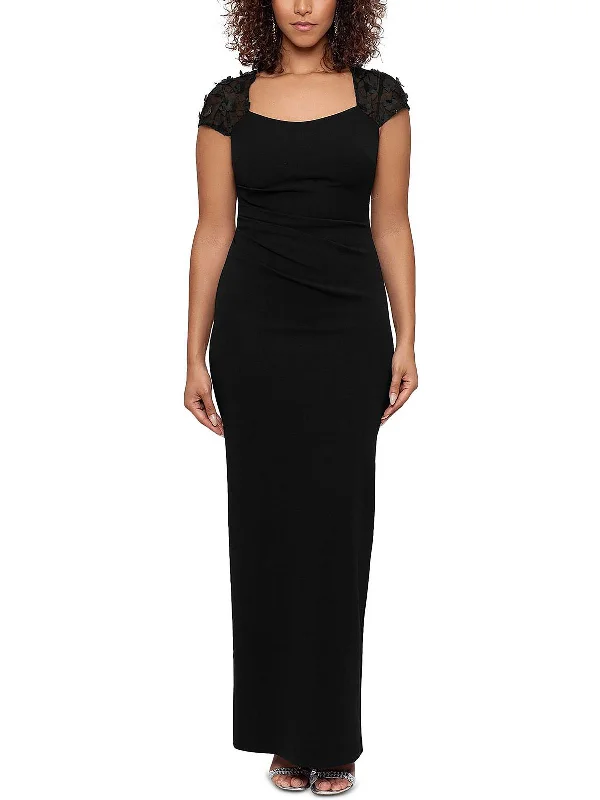 Overstock Sale Petites Womens Scuba Maxi Evening Dress