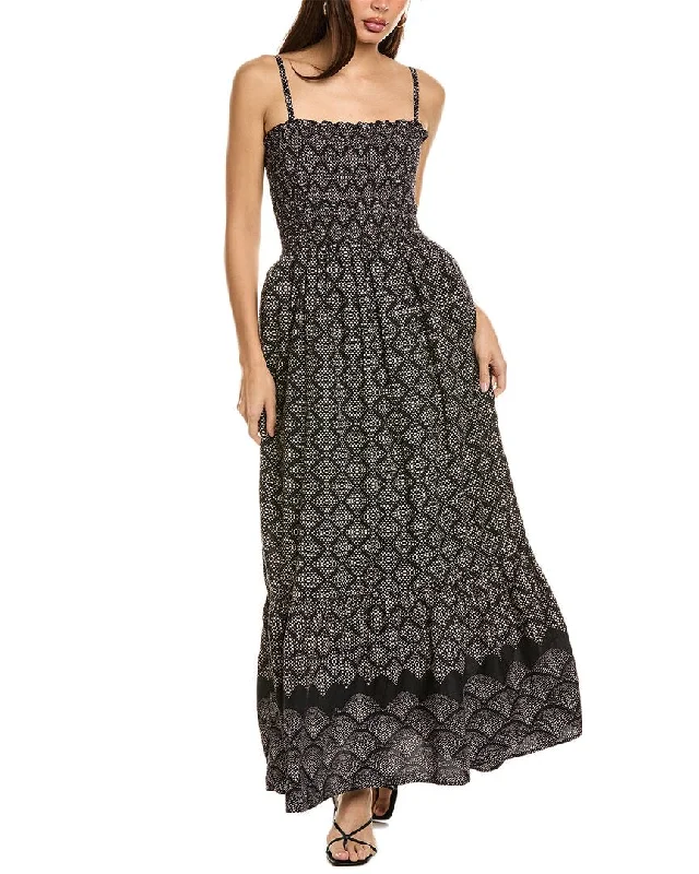 Don't Wait Michael Stars Alejandra Smocked Maxi Dress