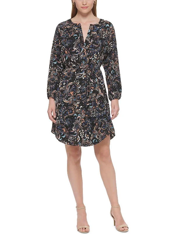 Special Promotion Petites Womens Paisley Mini Shift Dress