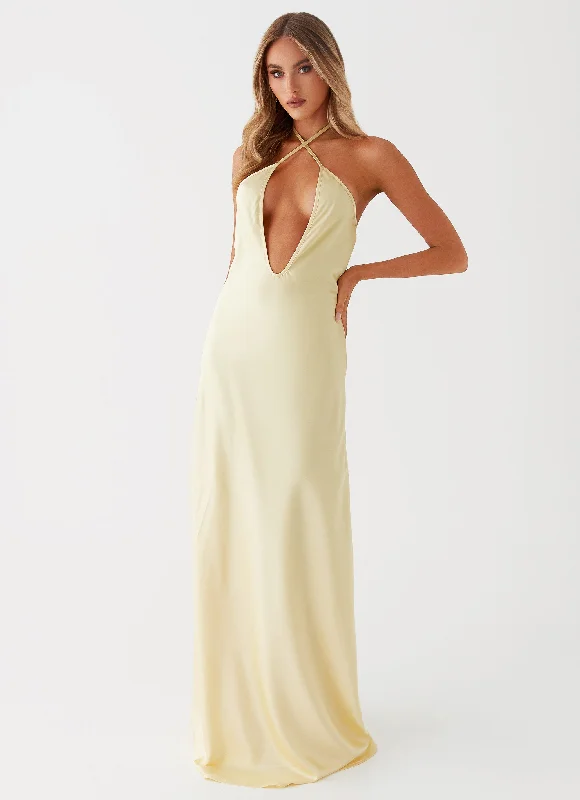 Deal Frenzy Noir Symphony Maxi Dress - Yellow