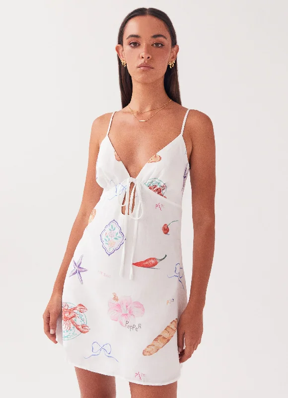 Amazing Deals Flora Linen Mini Dress - Banchetto