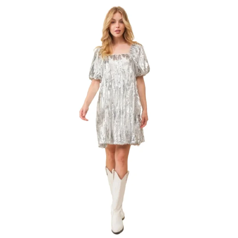 Deal Dash Sequin Babydoll Mini Dress