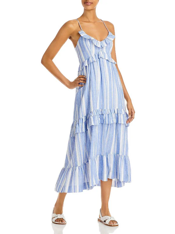 Super Deal Addy Womens Chambray Maxi Sundress