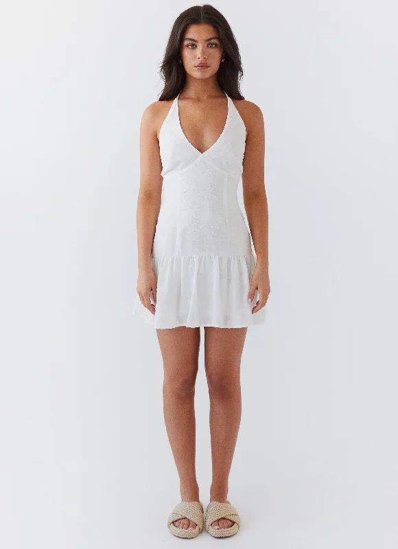 Buy More, Save More Selena Halter Mini Dress - White
