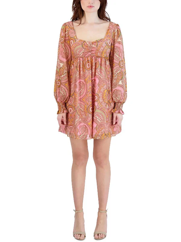 Special Discount Womens Paisley Mini Babydoll Dress