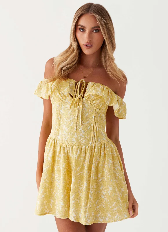The Best Prices Tarryn Mini Dress - Yellow Floral