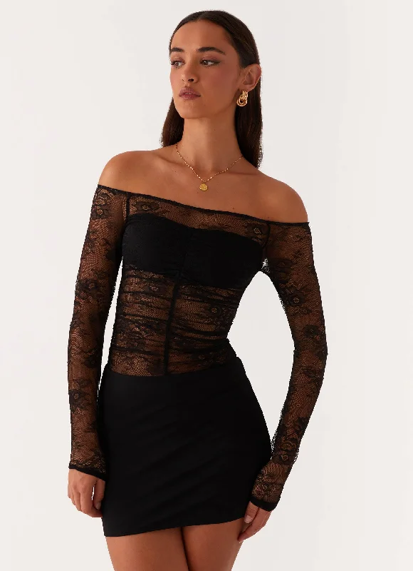 Buy Now Collide Lace Mini Dress - Black