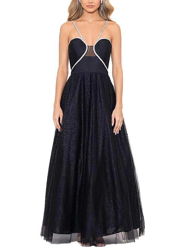 Lowest Price Juniors Womens Glitter Embellished Evening Dress