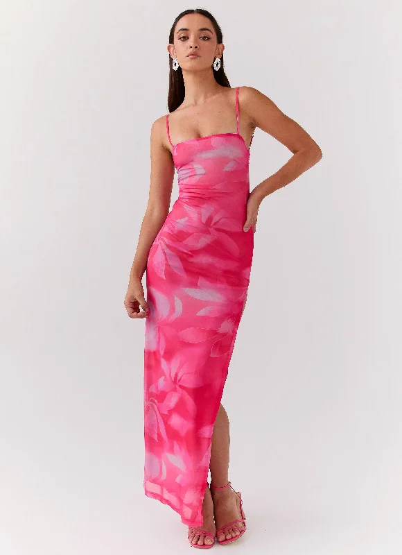 Best Seller Life In Pink Maxi Dress - Abstract Bloom