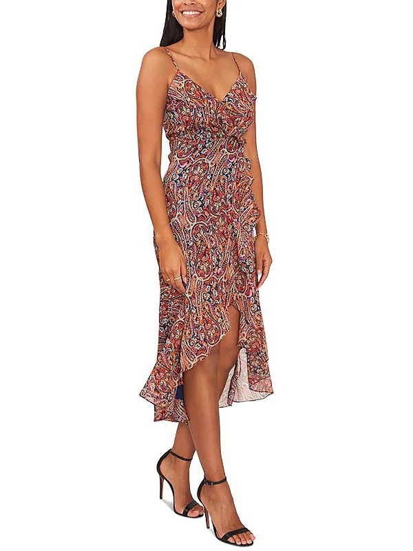 Major Savings Petites Womens Chiffon Printed Midi Dress